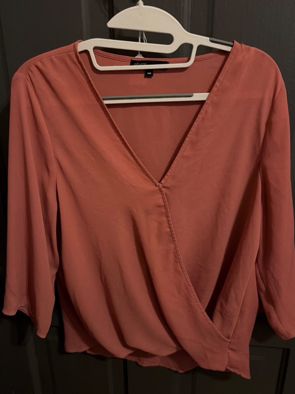 a new day Burnt Orange Surplice V-Neck Blouse